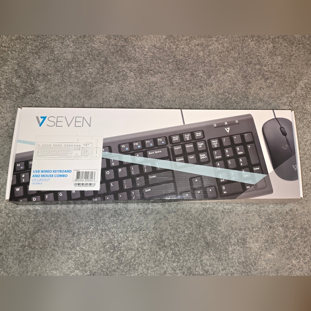 Seven7 USB Wired Keyboard and Mouse Combo - Black